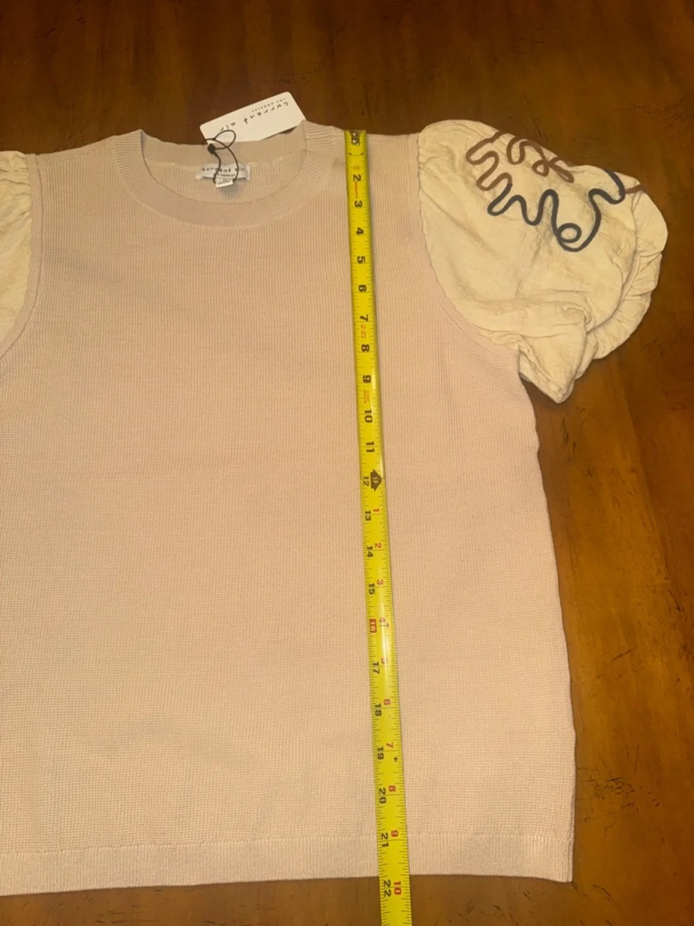 NWT Current Air Puff Sleeve Knit Top in with Puff Sleeves